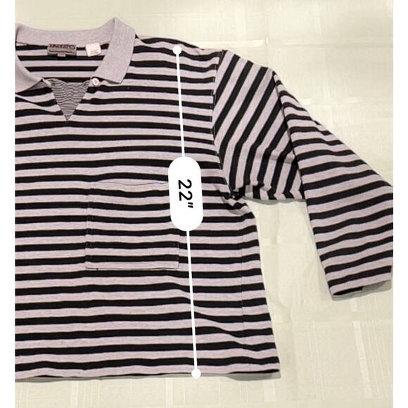 Vintage Fenn Wright Mason 100% Cotton Striped Polo Cropped Women’s S Oversized - Picture 9 of 9